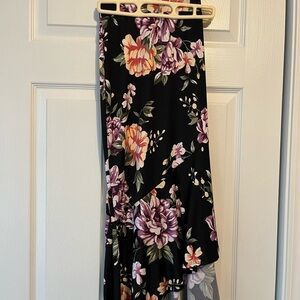 Floral Black Skirt